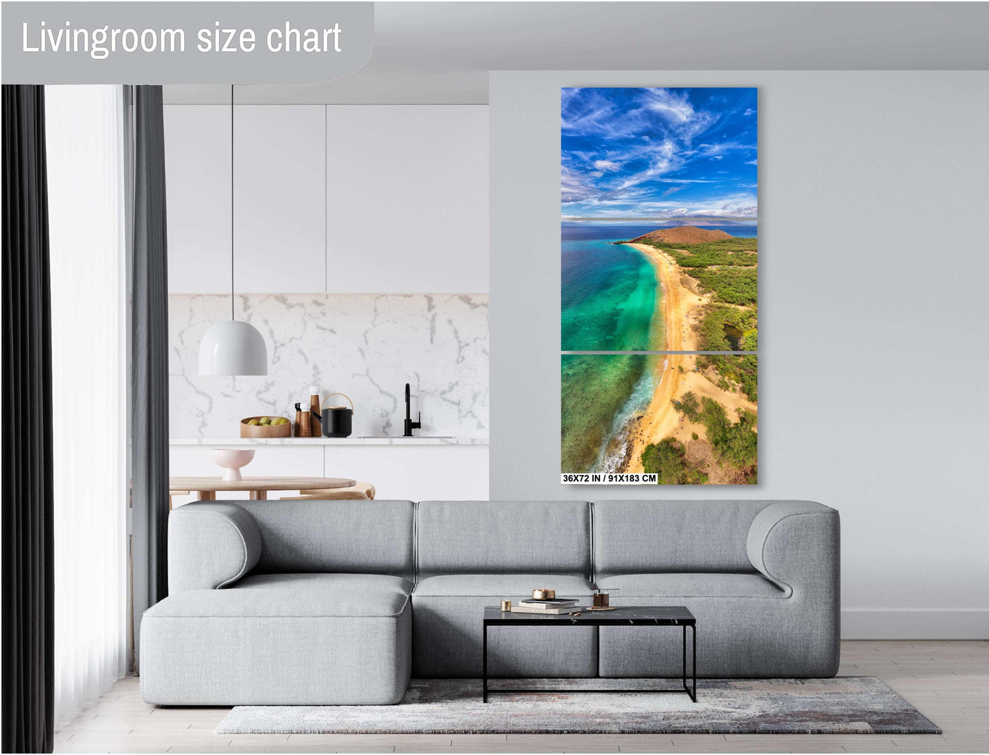 Maui Wall Art - Big Beach Metal Canvas | Hawaii Coastal Decor | Tropical Home Decoration