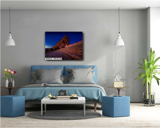 Red Rocks Landscape Print - Twilight Canvas Wall Art | Ready to Hang Decor