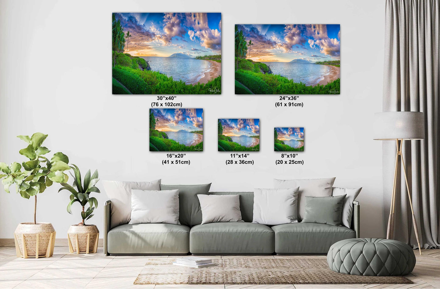 Wailea Beach Sunset Print – Maui Sunset Photo on Premium Photo Paper | Tropical Wall Art