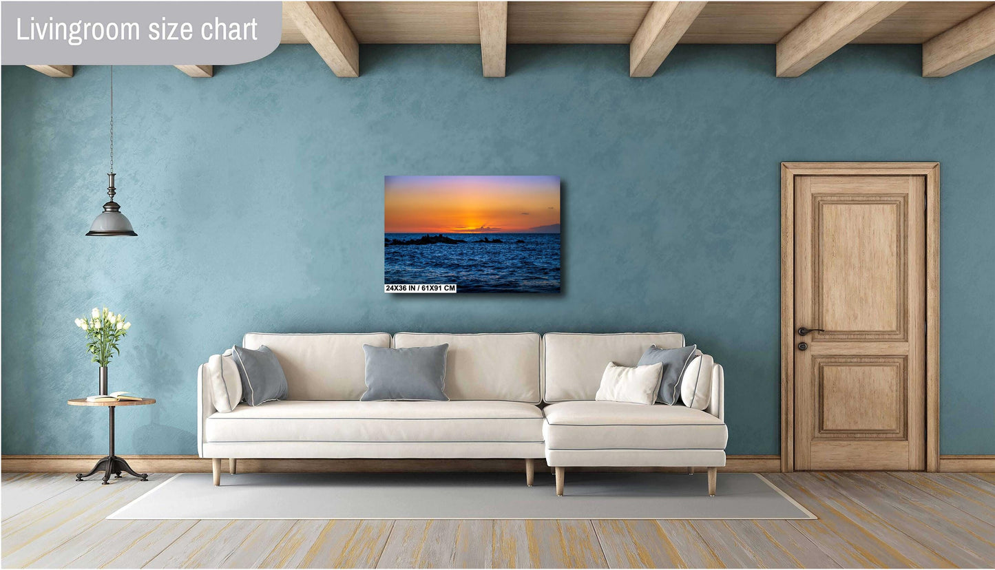 Maui Sunset Photo Print - Tropical Ocean Landscape | Hawaii Beach Wall Decor