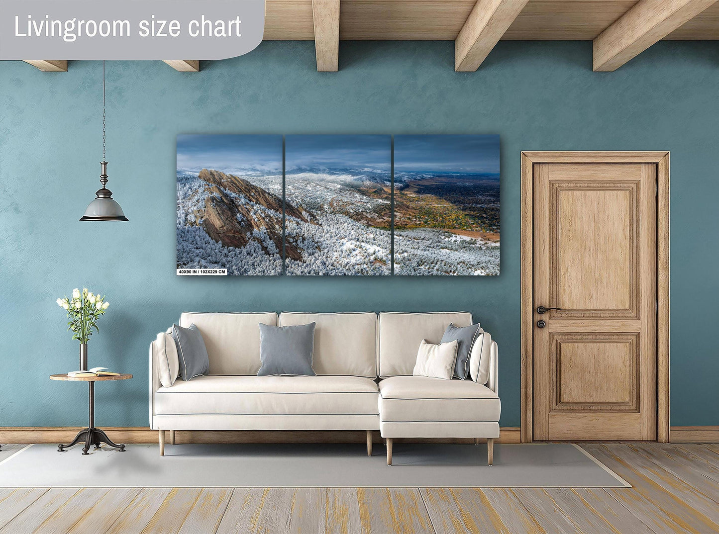Boulder Flatirons Wall Art – Colorado Mountain Decor | Rustic Cabin Print