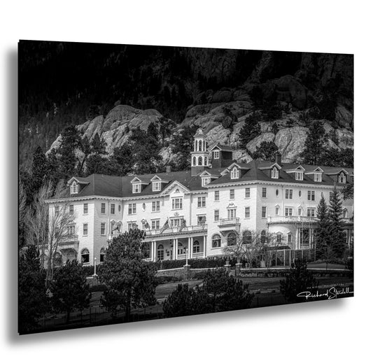Stanley Hotel Art Print - Iconic Estes Park Wall Art | Black & White Rocky Mountains
