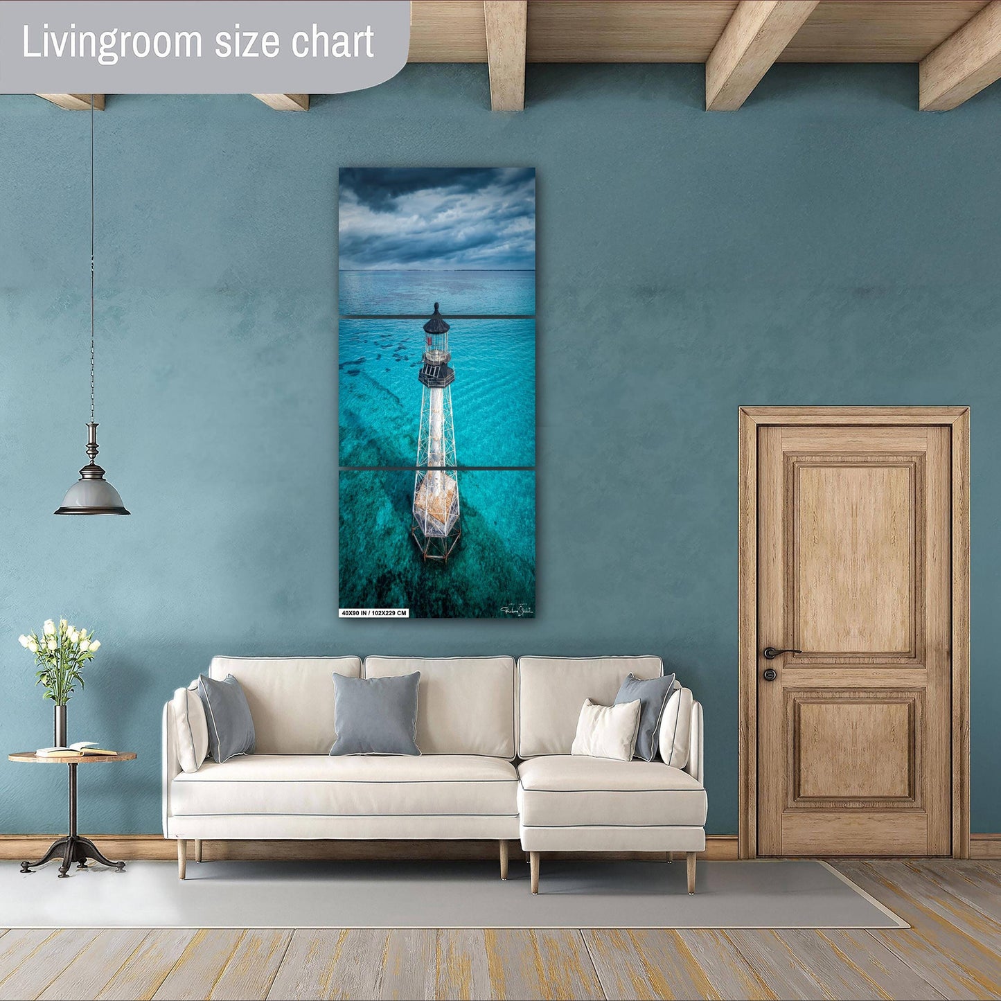 Alligator Reef Lighthouse Art – Coastal Wall Decor | Florida Keys Artwork Canvas Print