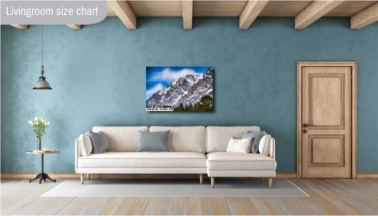 Mountain Canvas Wall Art - Scenic Rocky Mountain Decor | Durable Landscape Canvas Art