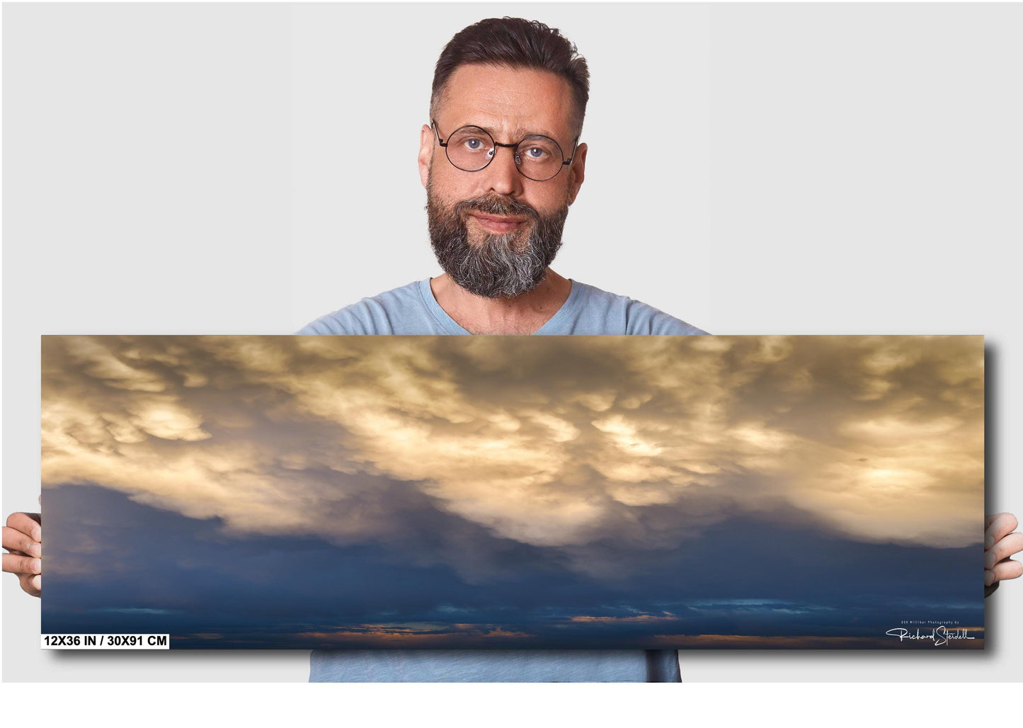 Stormy Wall Art Print – Dramatic Landscape Art With Mammatus Clouds Decor