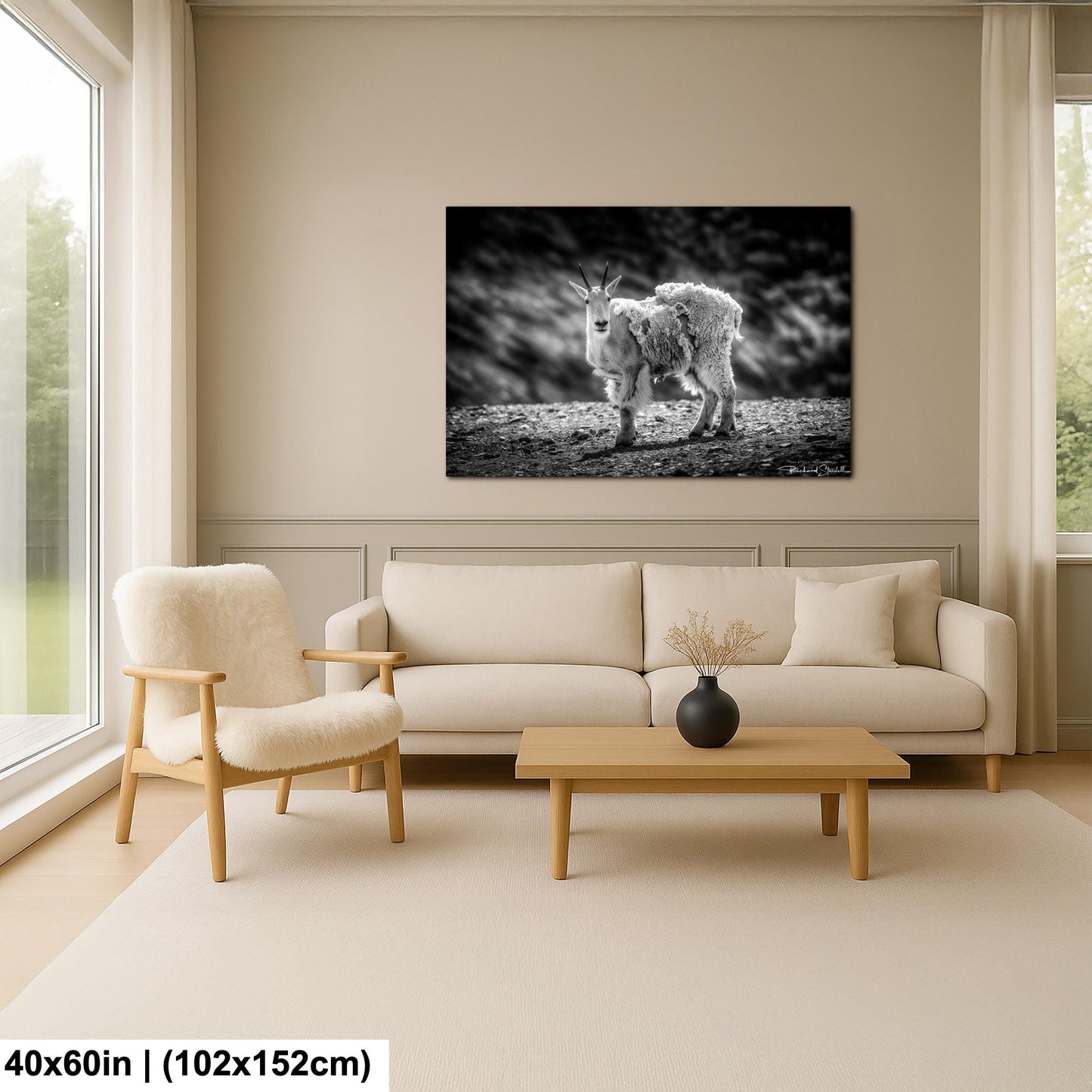 Mountain Goat Wall Art - Rustic Nature Decor | Ready to Hang Canvas Prints