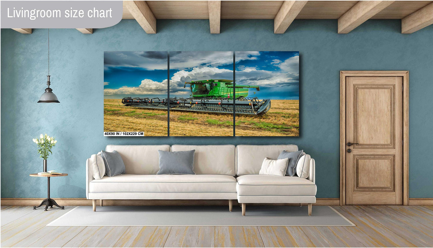 John Deere Tractor Wall Art - Dramatic Farm Landscape Photography Print | Rustic Country Decor