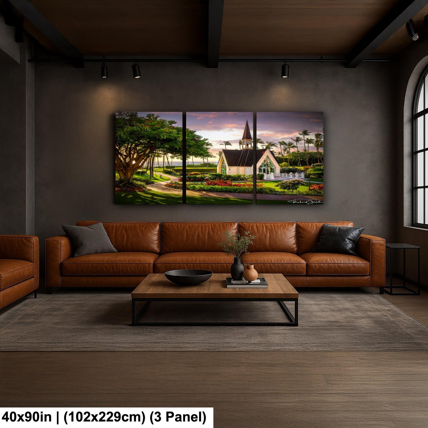 Wailea Chapel Maui Print, Tropical Sunset (Ready to Hang or Paper)