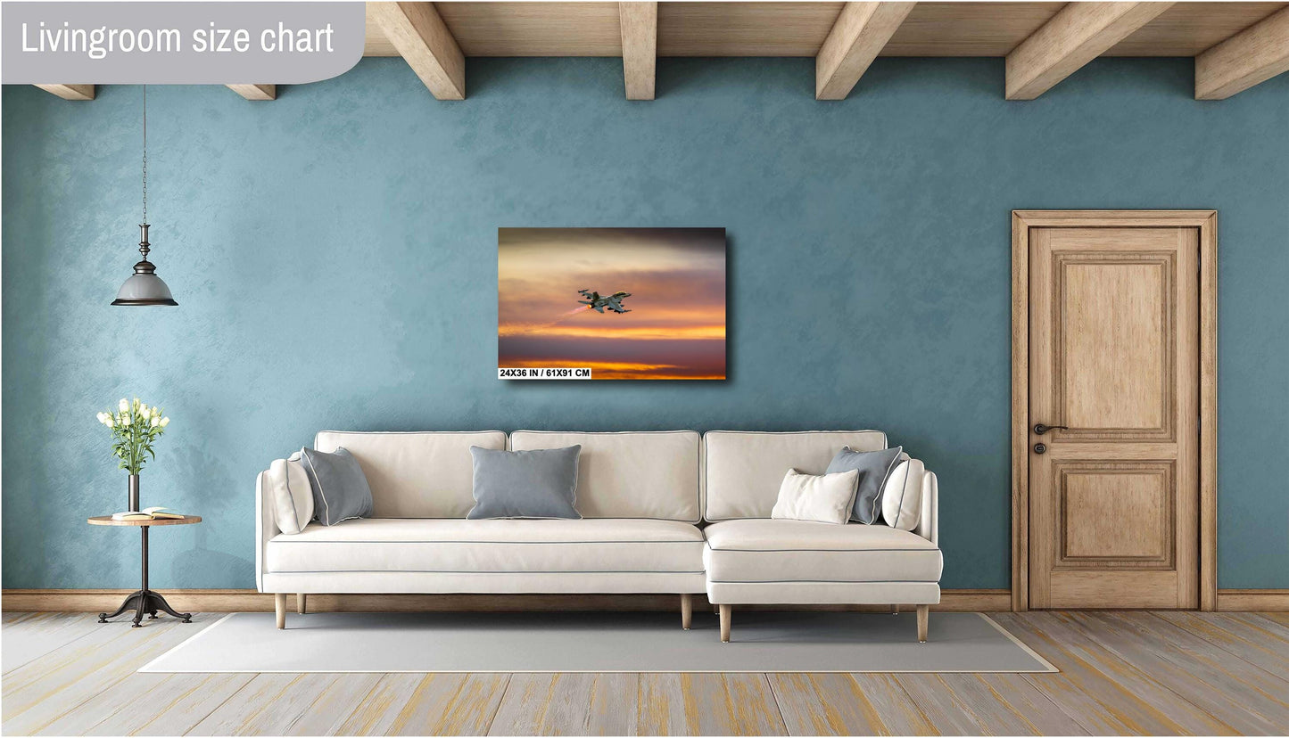 F-16 Wall Art - Fighter Jet Decor | Military Aircraft Art | Unique Home Artwork