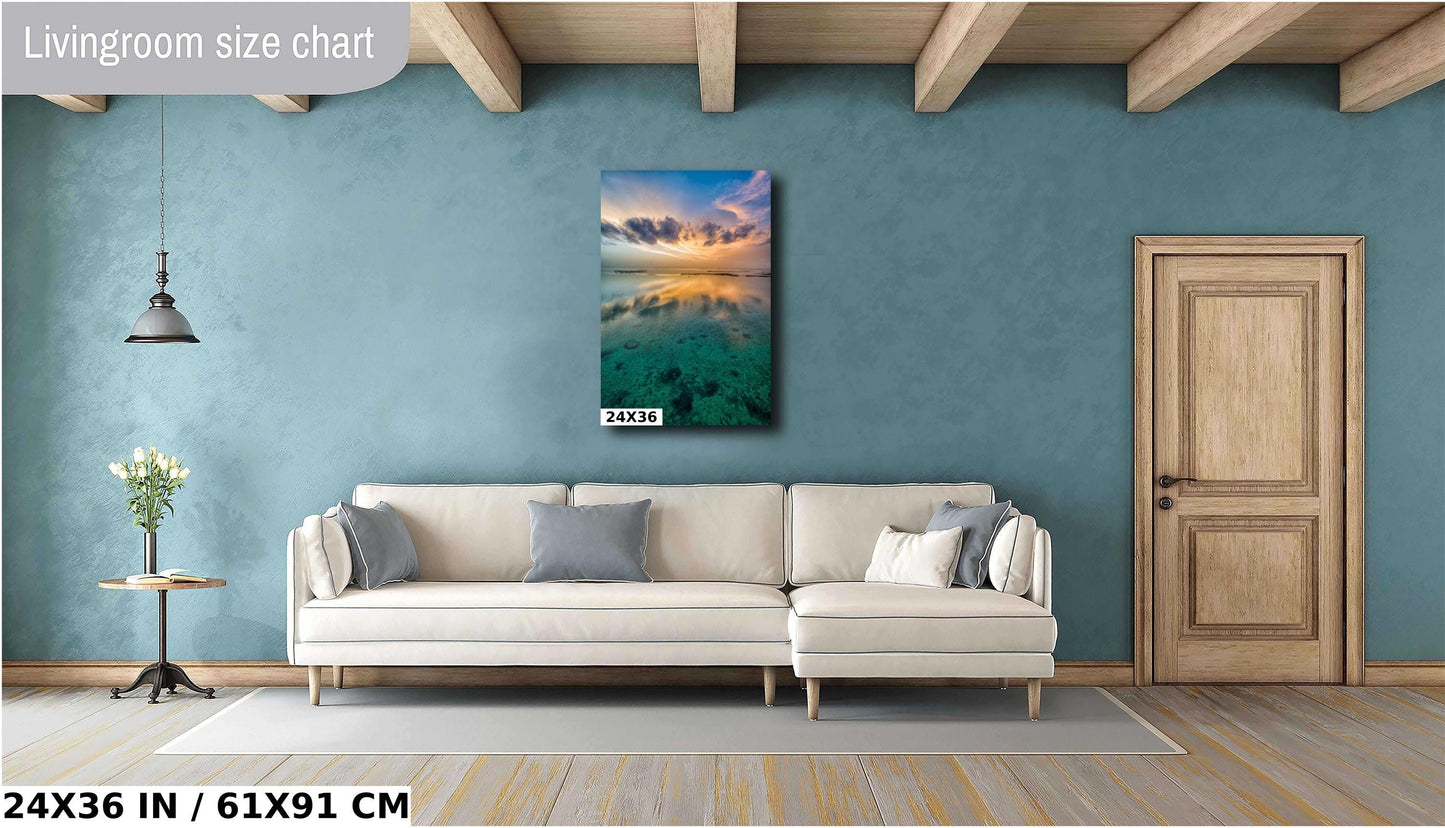 Florida Keys Sunset Art - Tropical Seascape Decor | Aerial Ocean Photography Print