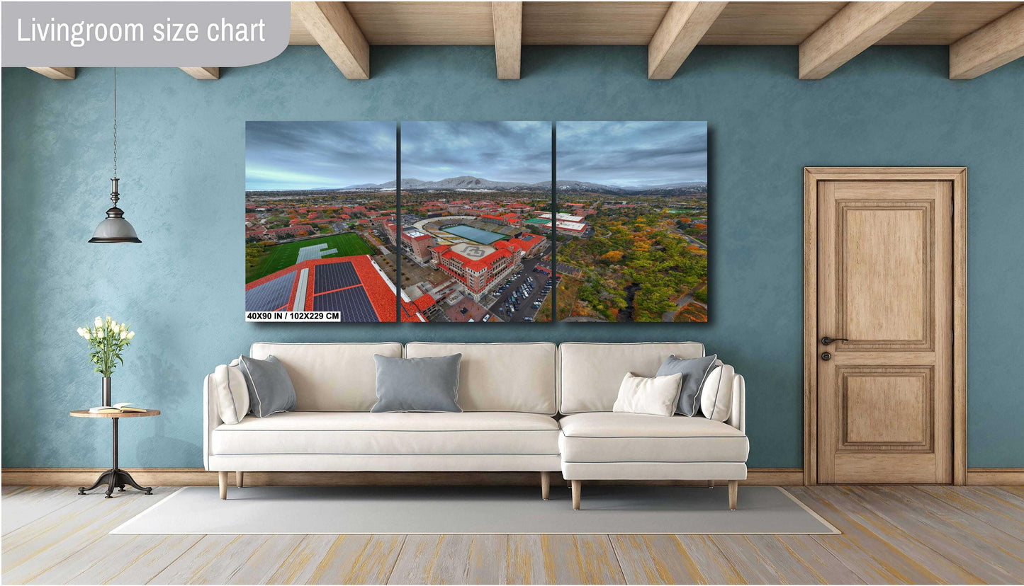 Folsom Field Wall Art - Boulder Colorado Canvas Print Ready to Hang | CU Buffs Gift