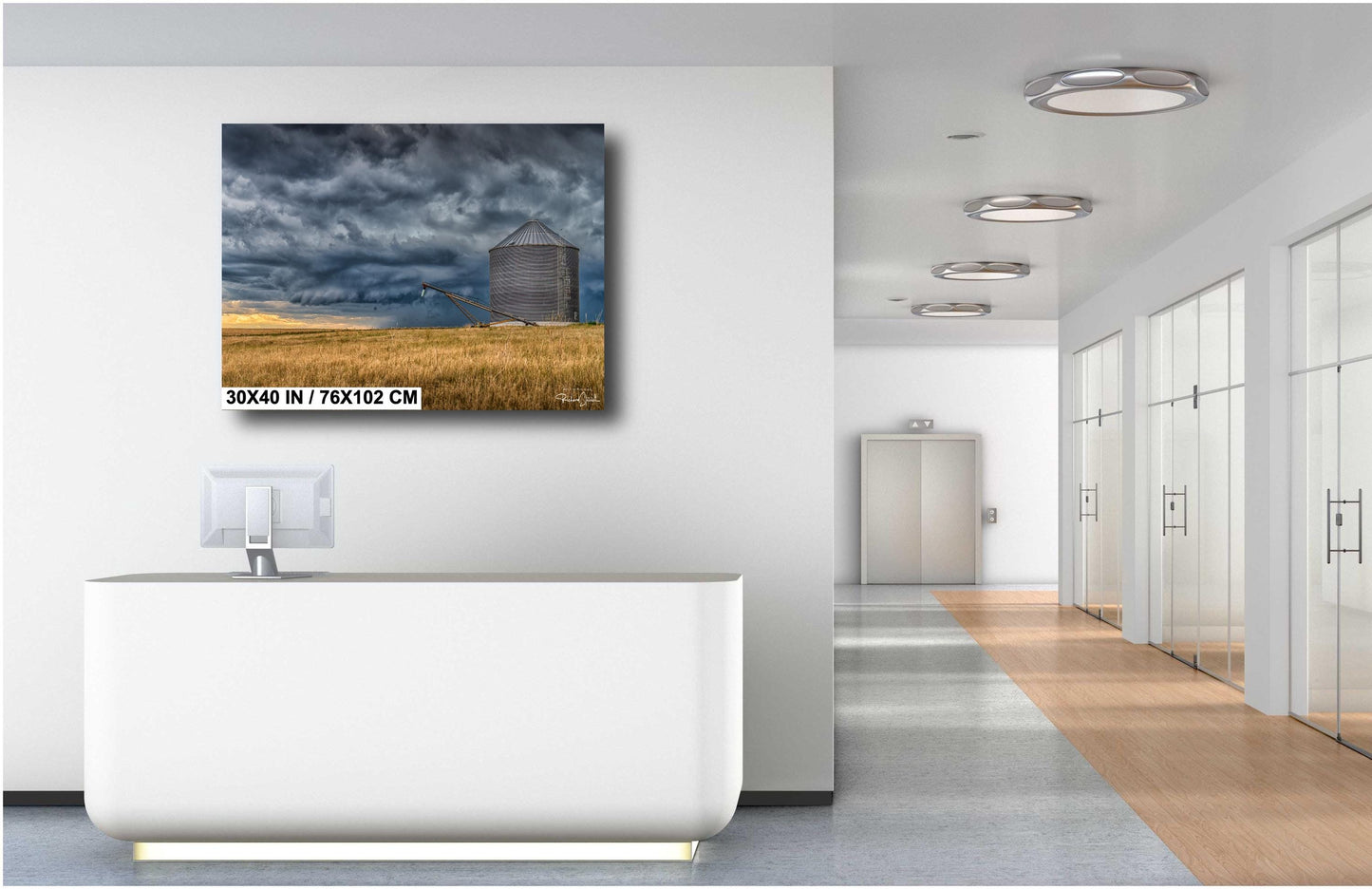 Farm Silo Wall Art | Rustic Country Decor - Grain Bin Landscape Print