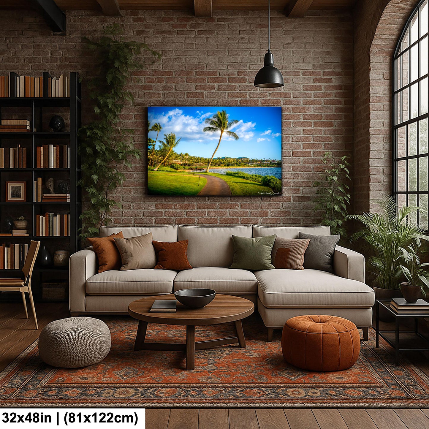 Wailea Walking Path Print - Tropical Island Wall Art | Premium Canvas Decor