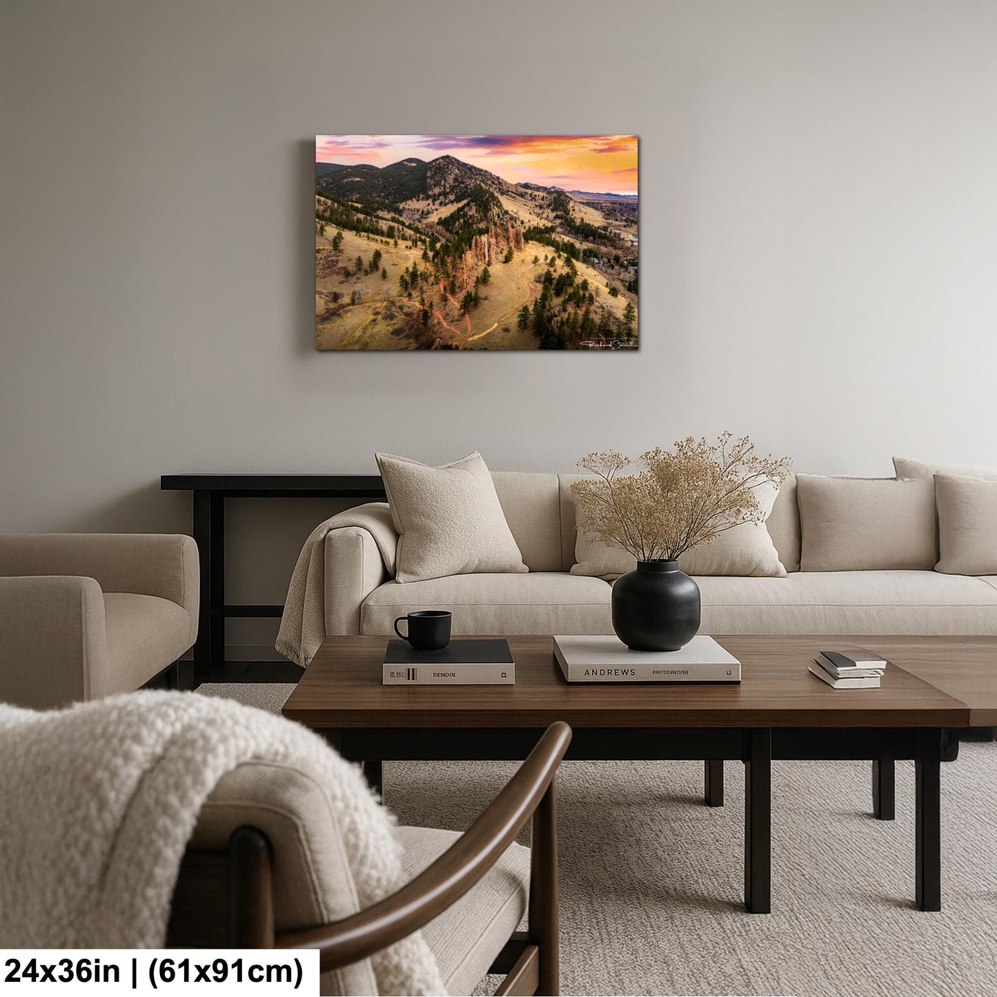 Boulder Sunrise Canvas - Mountain Wall Art | Ready to Hang Vivid Color Print