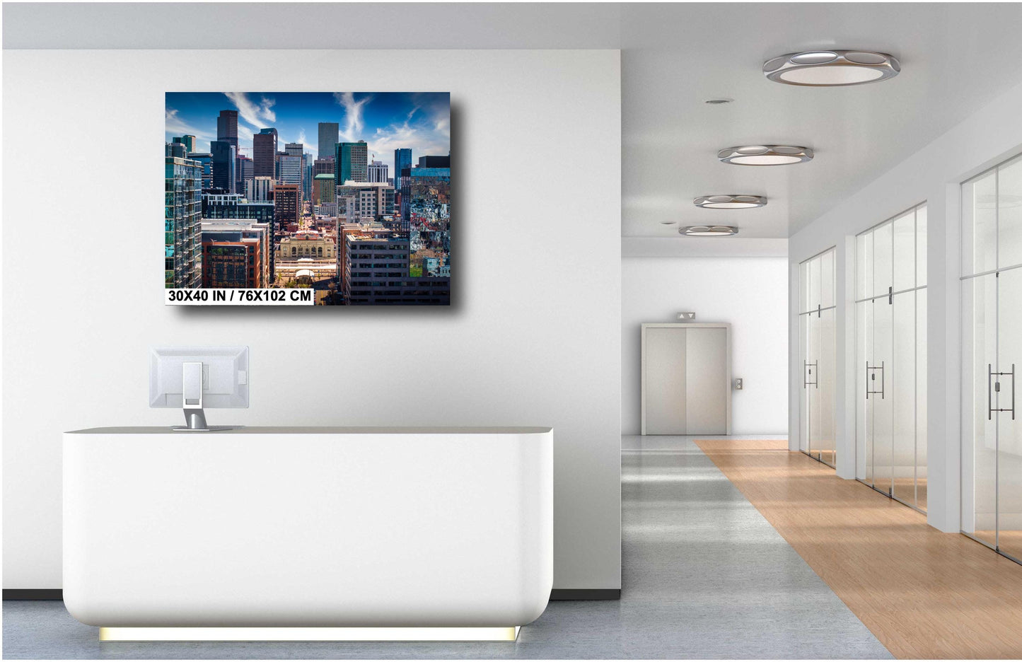Denver Skyline Wall Art – Modern Cityscape Decor Featuring Union Station Print