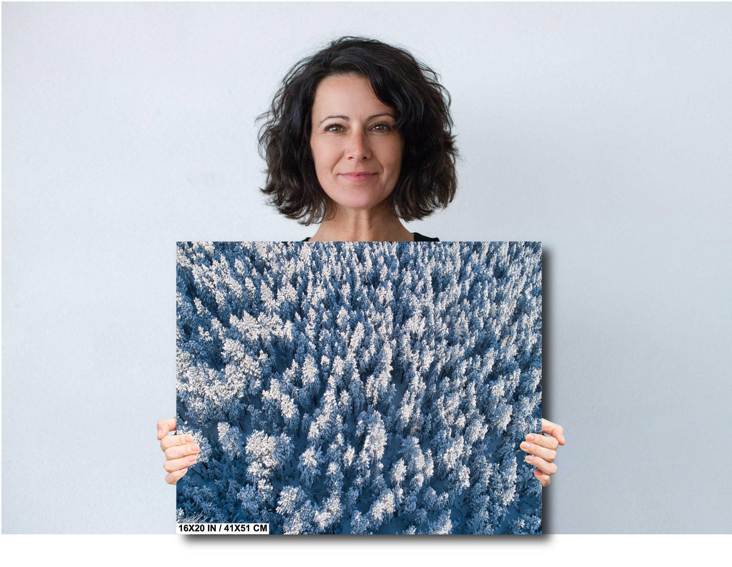 Winter Wall Art – Snowy Forest Print | Minimalist Nature Print with Pine Trees