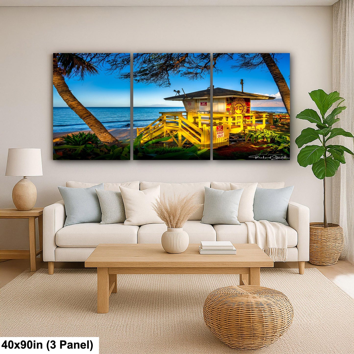 Maui Lifeguard Post Wall Art - Tropical Coastal Print | Ready to Hang Canvas