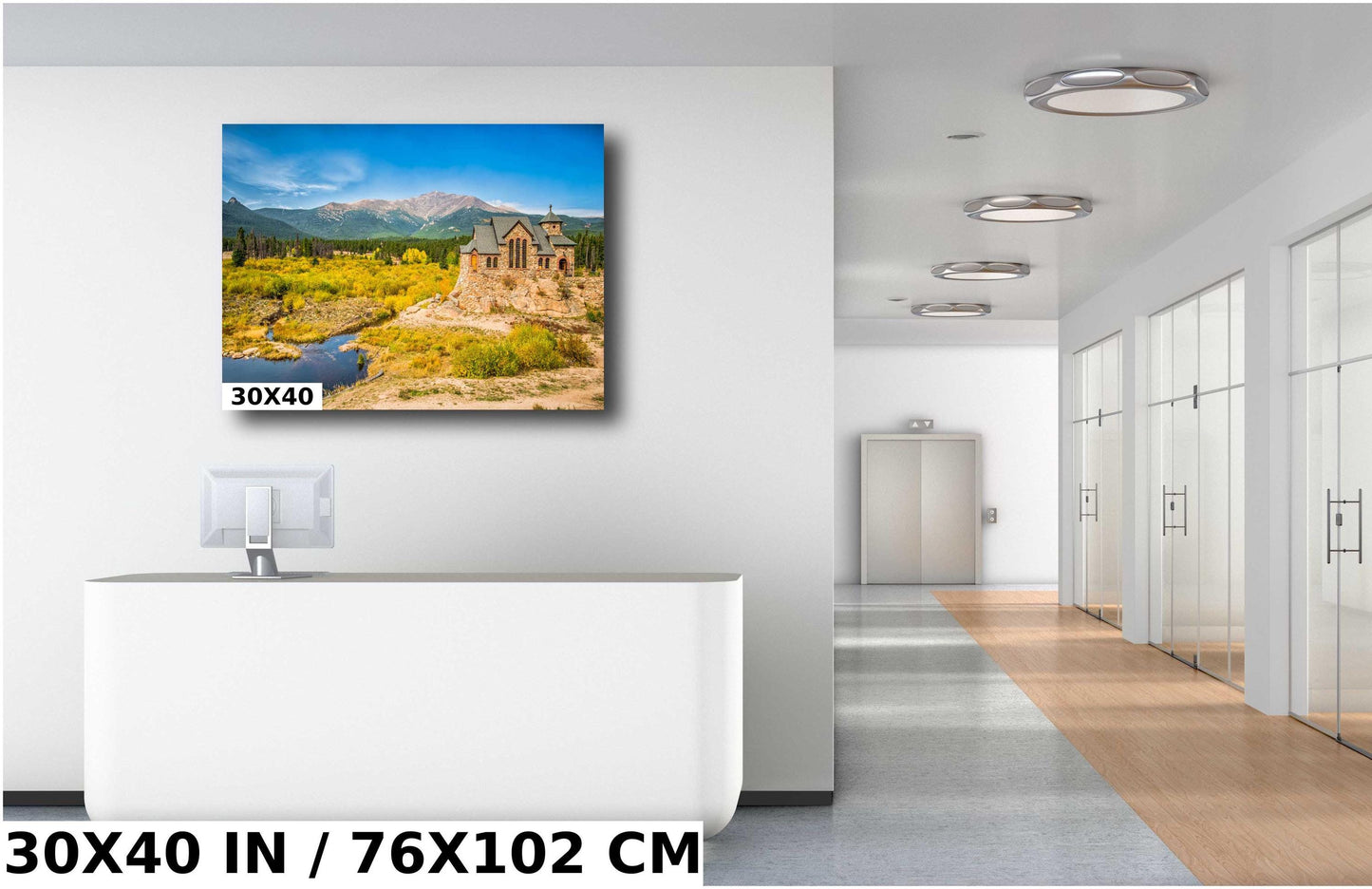 Chapel on the Rock Print - Rocky Mountain Wall Art | Colorado Nature Decor Canvas