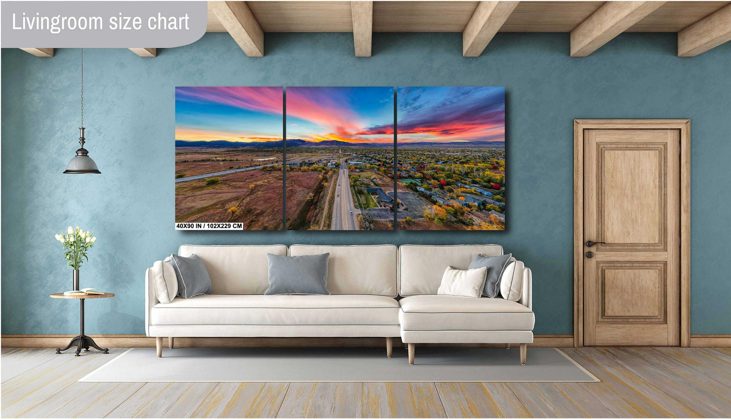 Boulder Sunset Wall Art – Flatirons Canvas Print | Autumn Mountain Decor