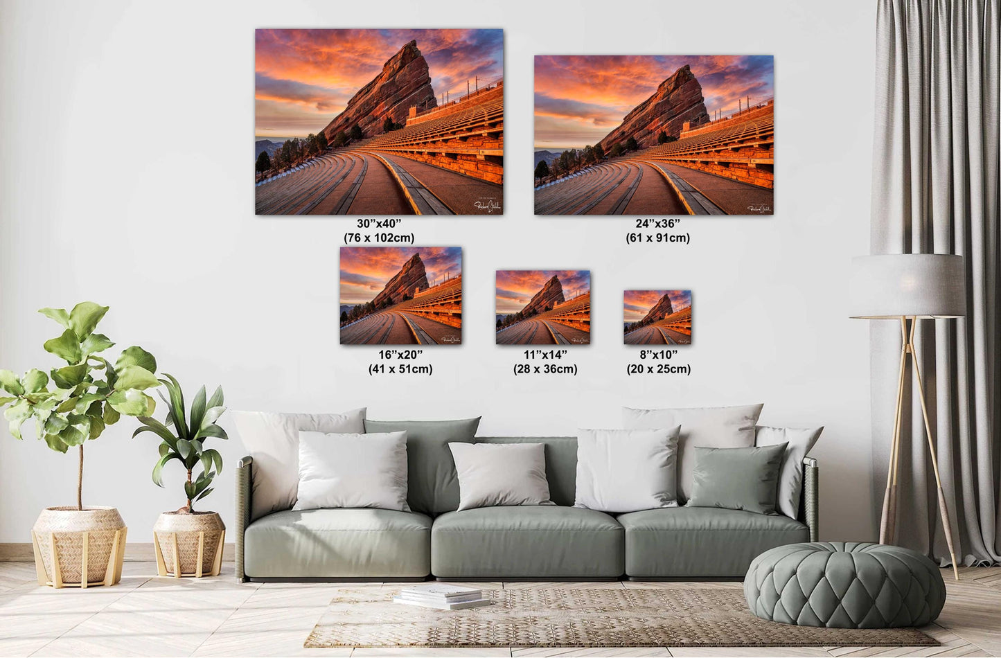 Red Rocks Wall Art - Colorado Landscape Print | Sunrise Photo Canvas & Metal Prints