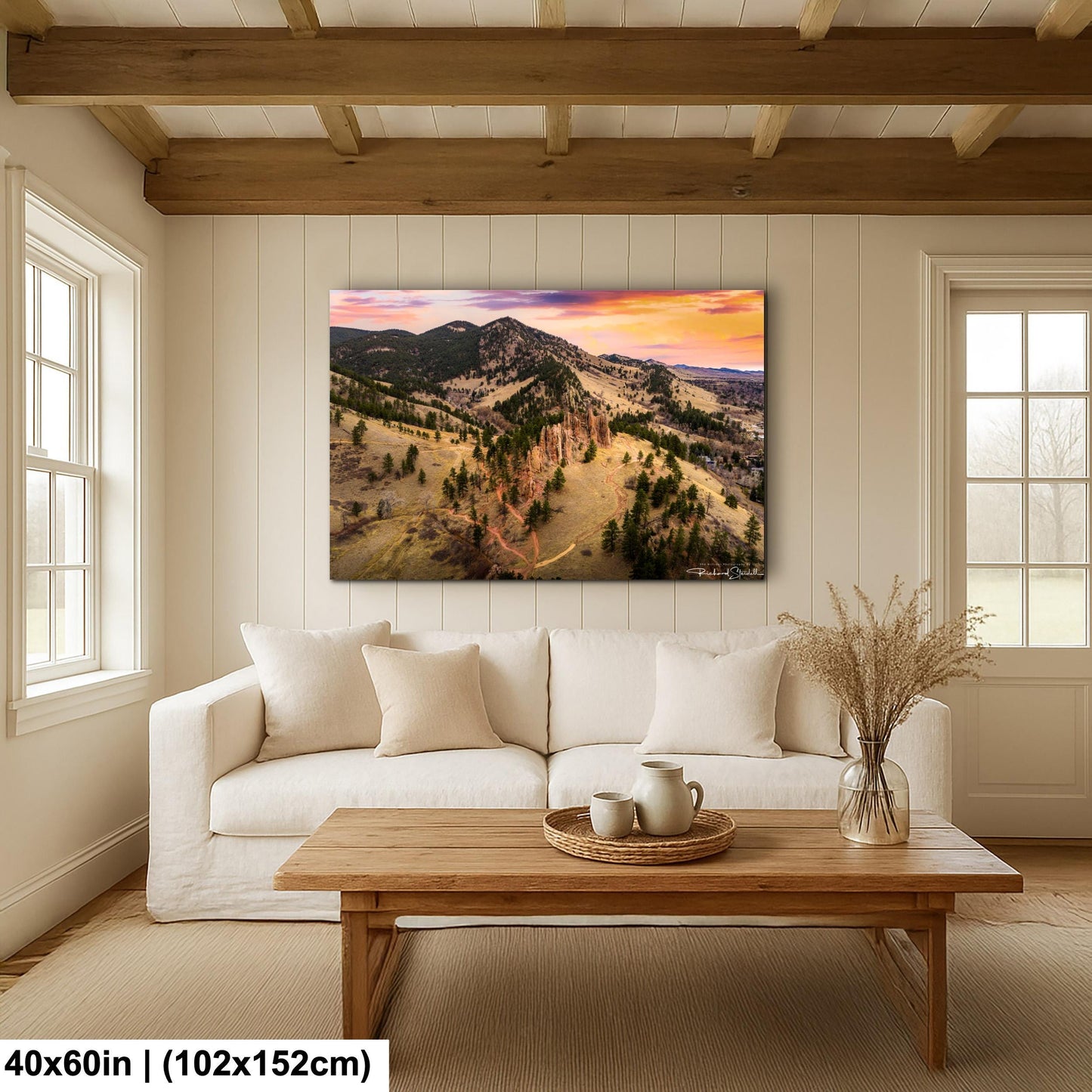 Boulder Sunrise Canvas - Mountain Wall Art | Ready to Hang Vivid Color Print