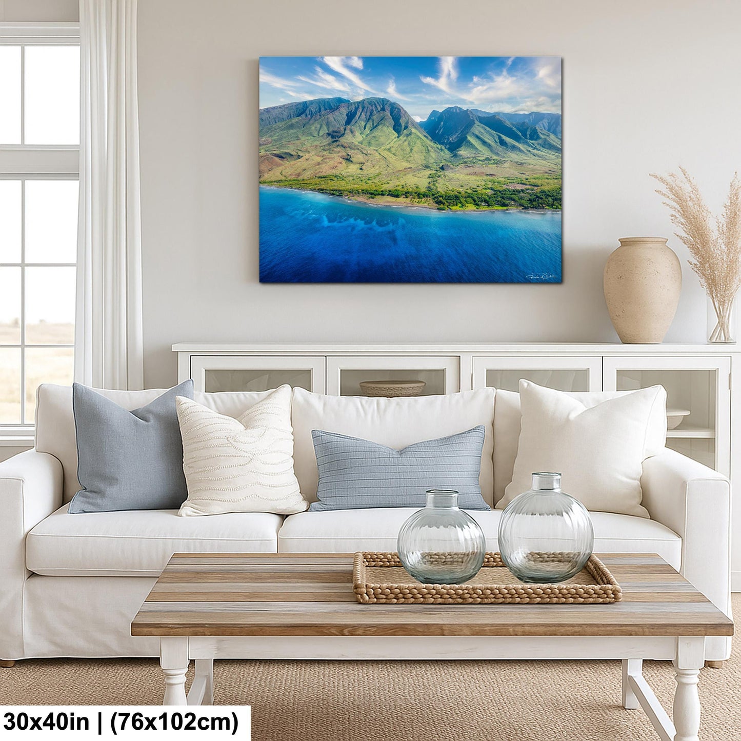 Maui Island Wall Art - Vibrant Hawaiian Landscape Art | Coastal Colors Decor