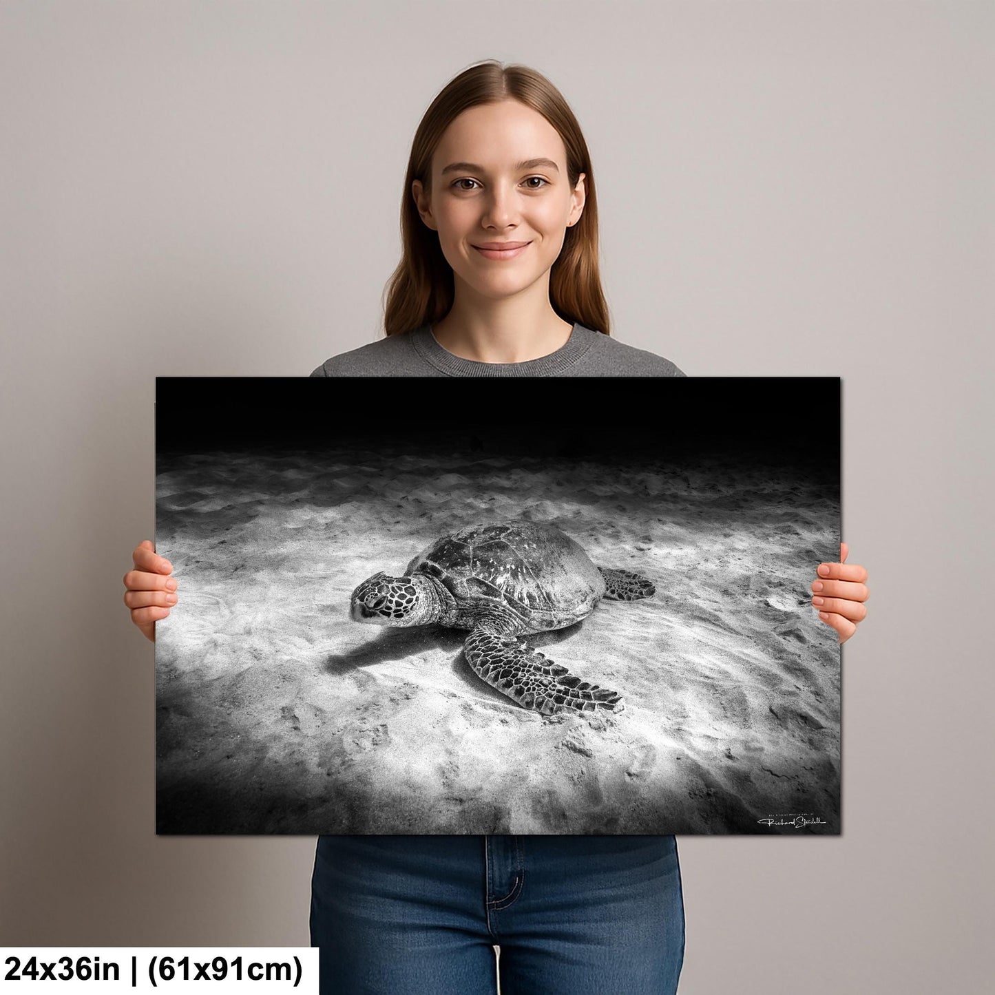Sea Turtle Wall Art - Maui Ocean View | Tropical Coastal Decor Print