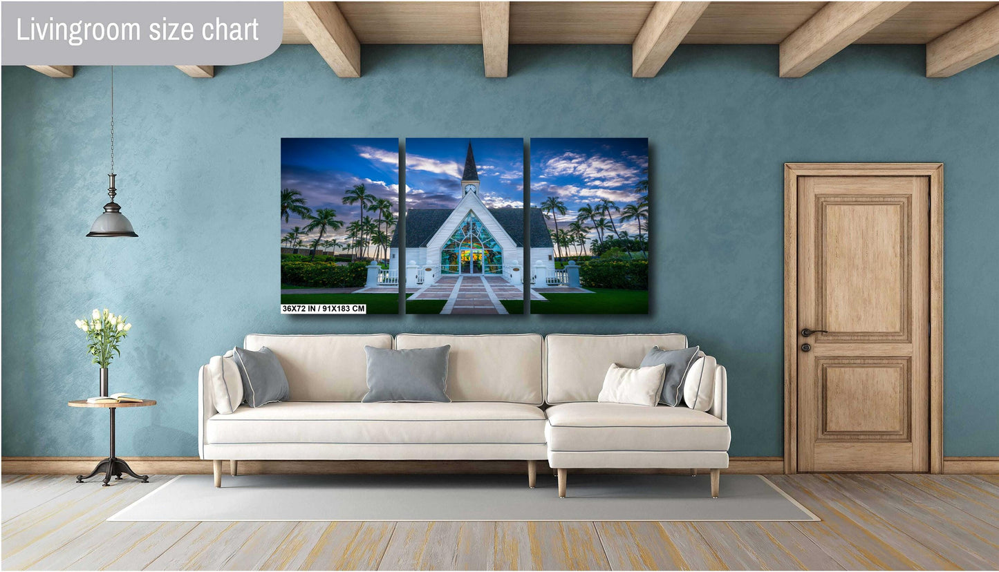 Wailea Chapel Wall Art - Maui Canvas Print | Metal & Acrylic Tropical Sunset Decor