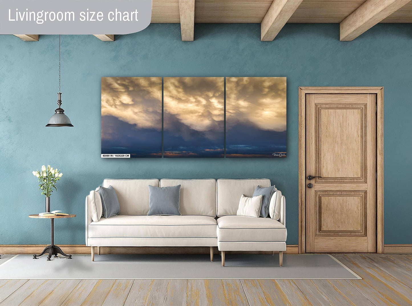 Stormy Wall Art Print – Dramatic Landscape Art With Mammatus Clouds Decor