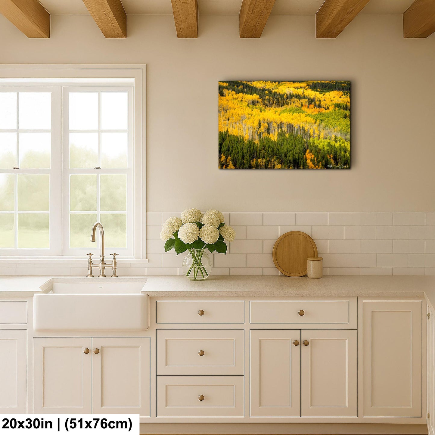 Colorado Aspen Tree Print - Rustic Autumn Mountain Wall Art With Golden Leaves