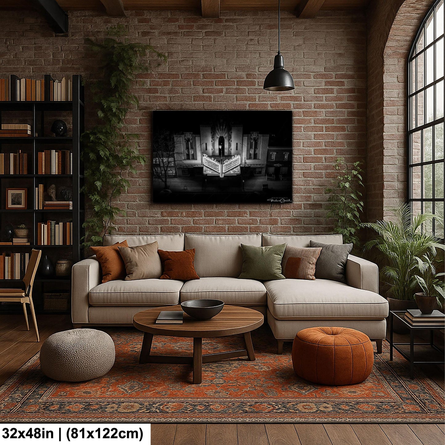 Boulder Theater Wall Art Canvas Acrylic (Ready to Hang, Black and White)