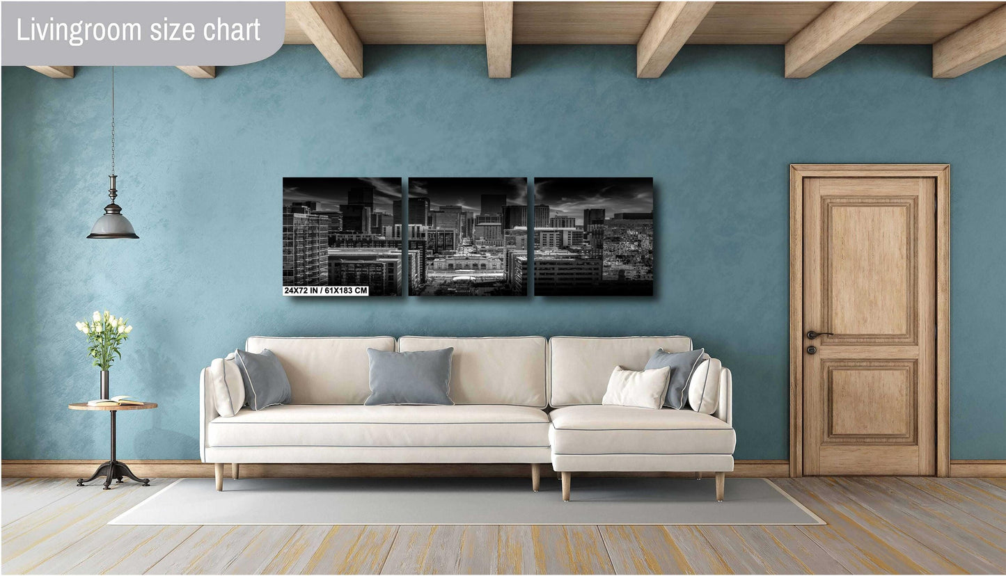 Denver Skyline Wall Art - Modern Cityscape Decor Featuring Union Station Print