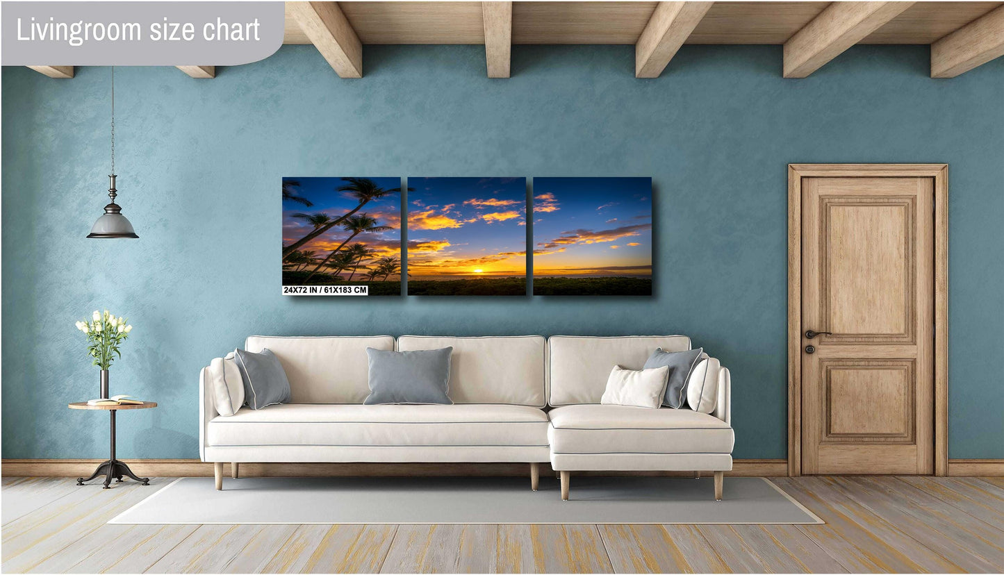Maui Sunset Canvas Print - Hawaiian Wall Art | Tropical Beach Sunrise Decor