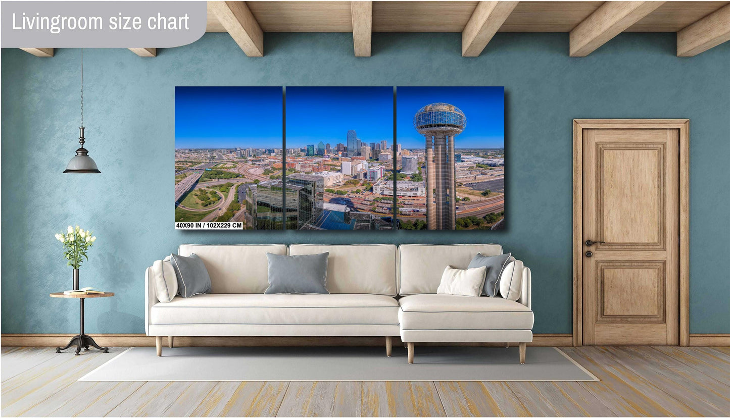 Dallas Skyline Print - Premium Dallas Wall Art | Modern Canvas & Metal Photo