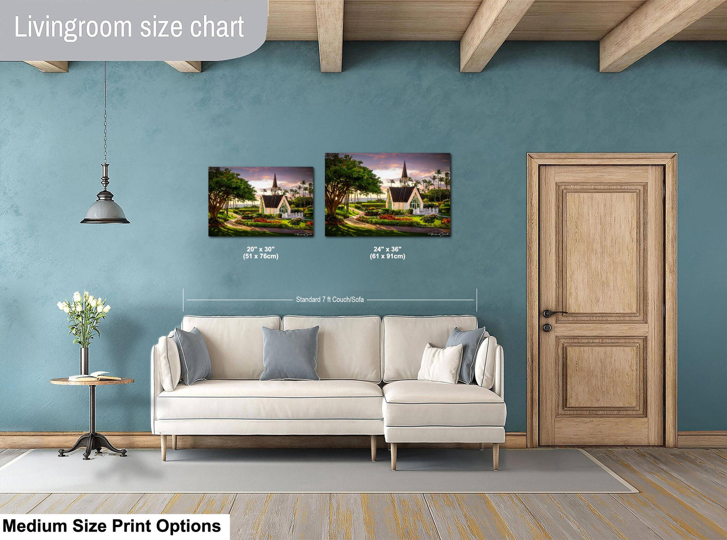 Wailea Chapel Maui Print, Tropical Sunset (Ready to Hang or Paper)