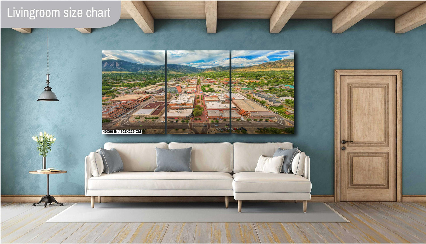 Boulder Wall Art – Pearl Street Artwork | Flatirons Mountain Art Canvas Print