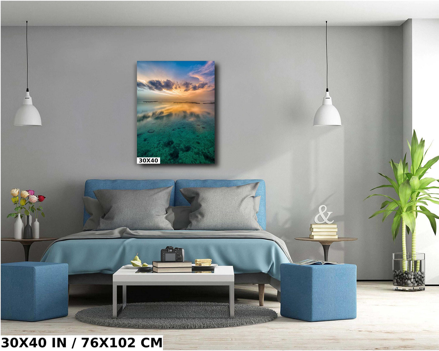 Florida Keys Sunset Art - Tropical Seascape Decor | Aerial Ocean Photography Print