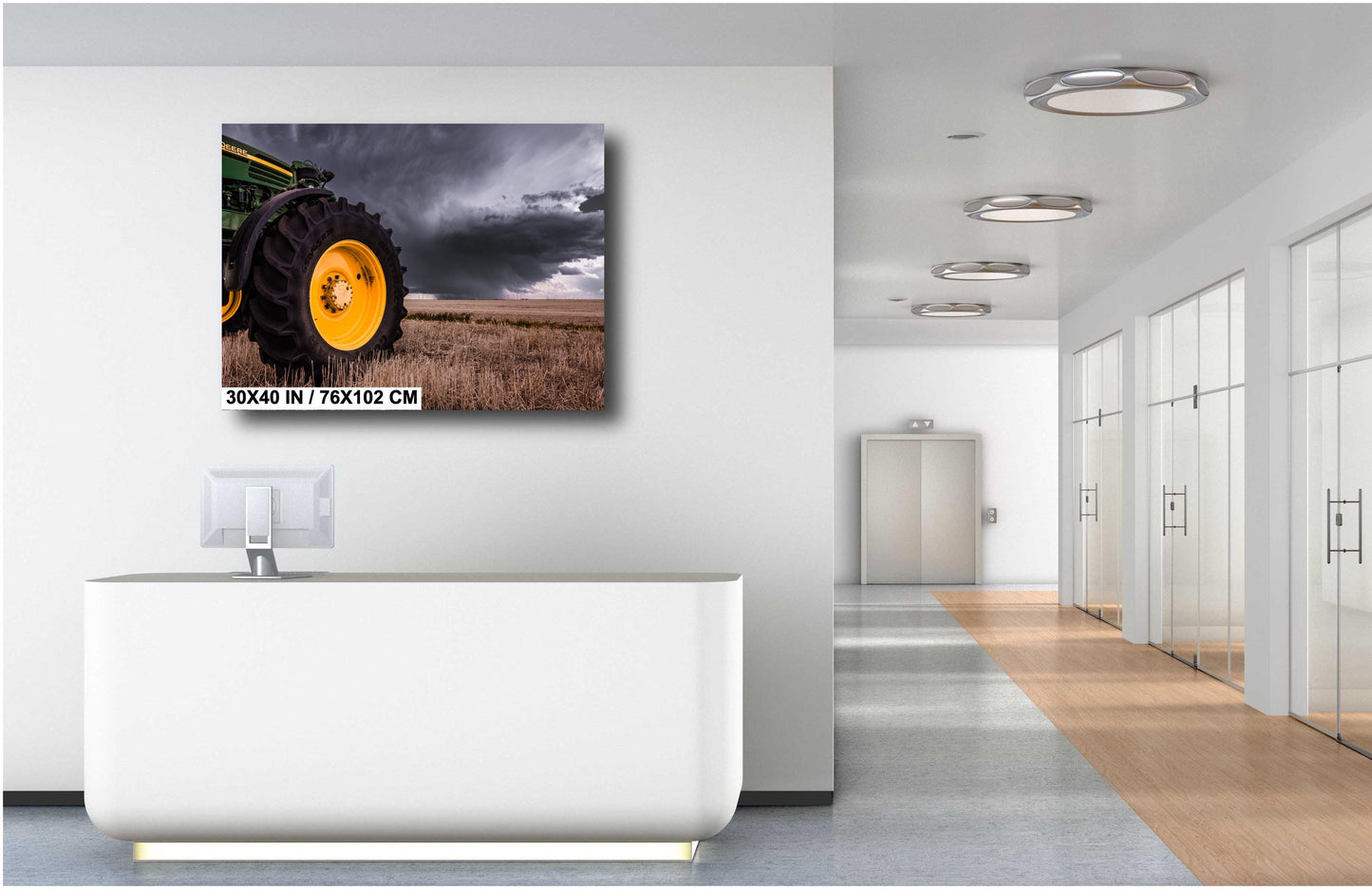 John Deere Tractor Wall Art – Rustic Farmhouse Canvas Print & Metal Decor Gift