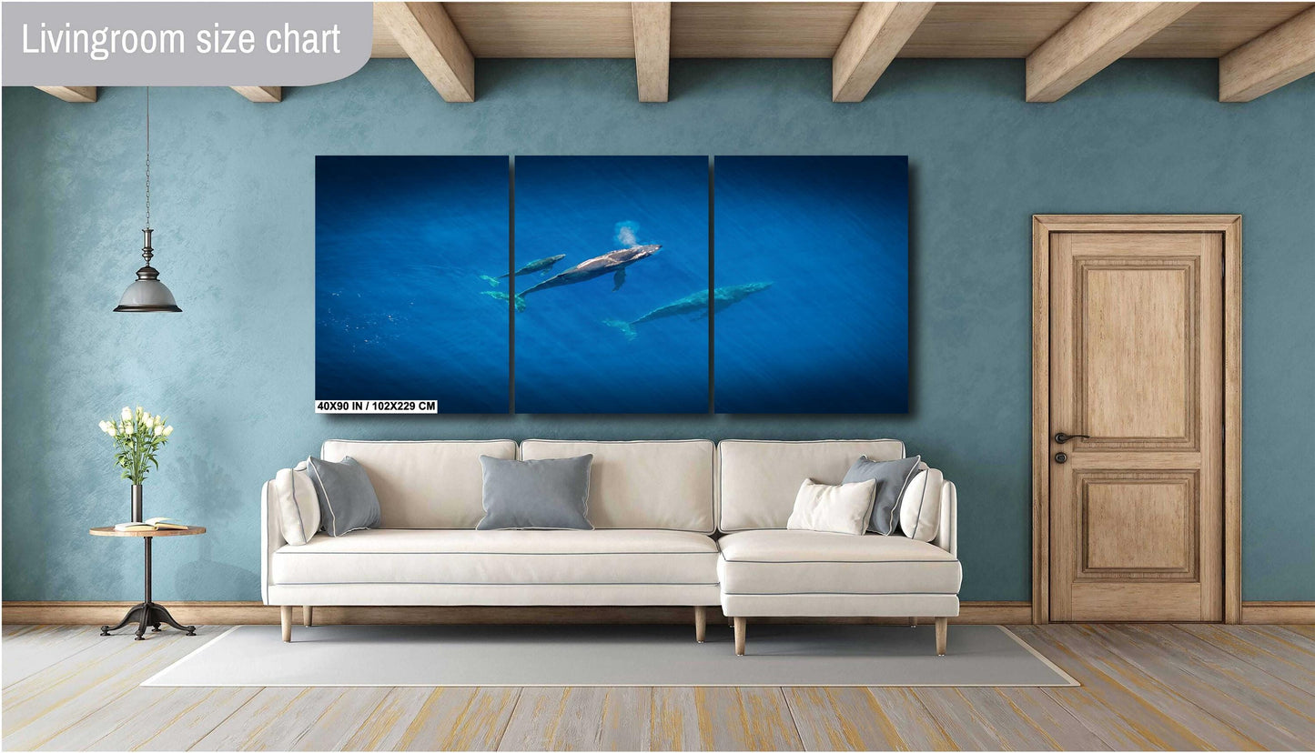 Humpback Whale Wall Art – Marine Canvas Print | Baby Whale Nursery Art Decor