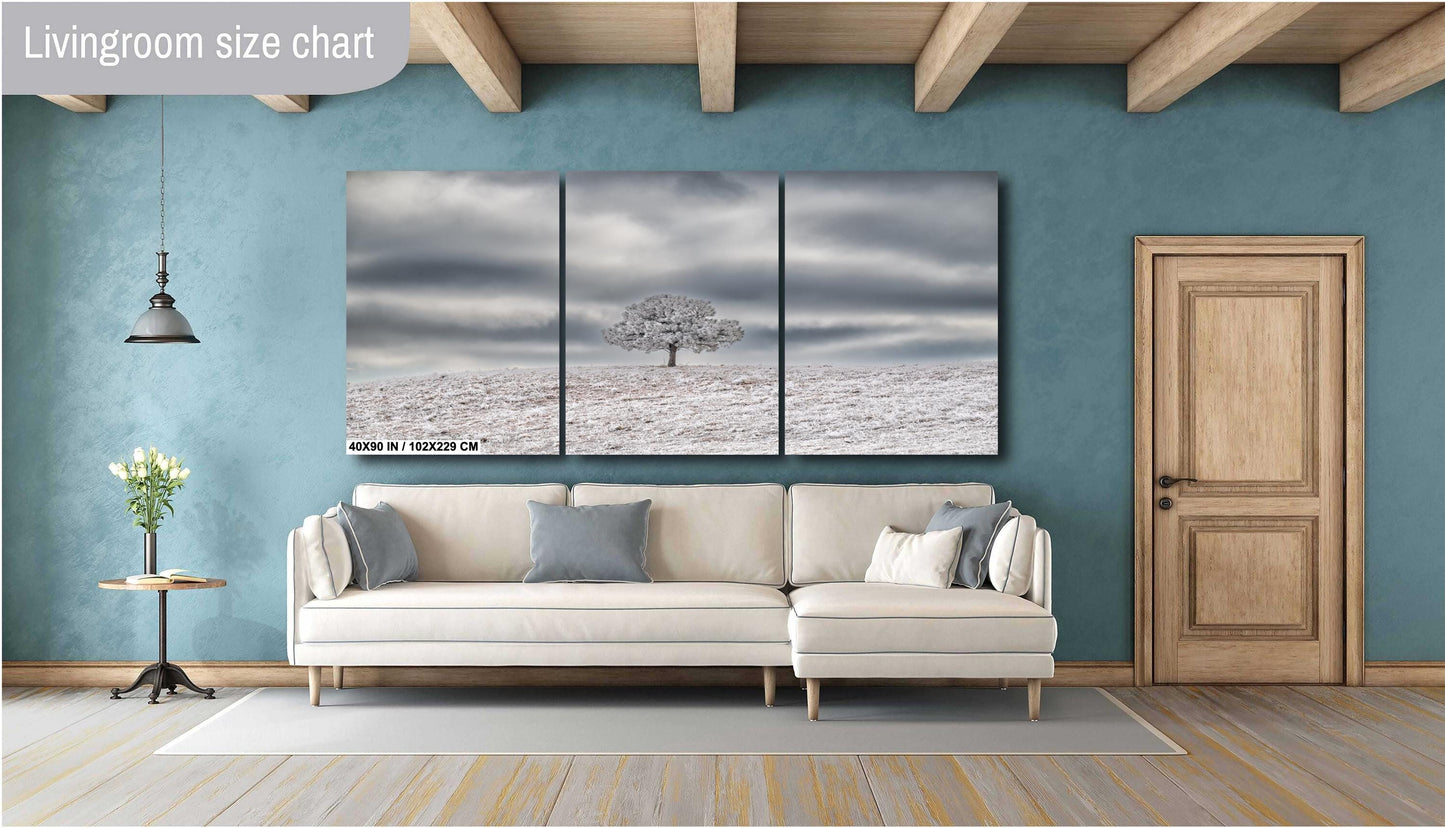 Winter Landscape Wall Art - Large Scenic Winter Print | Dramatic Nature Art Decor