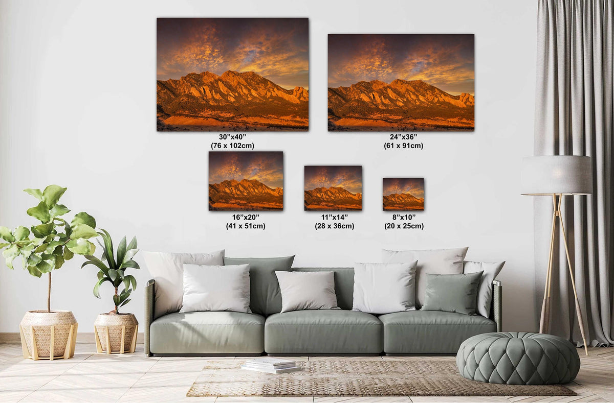 Boulder Colorado Wall Art - Flatirons Mountain, Nature Canvas Print