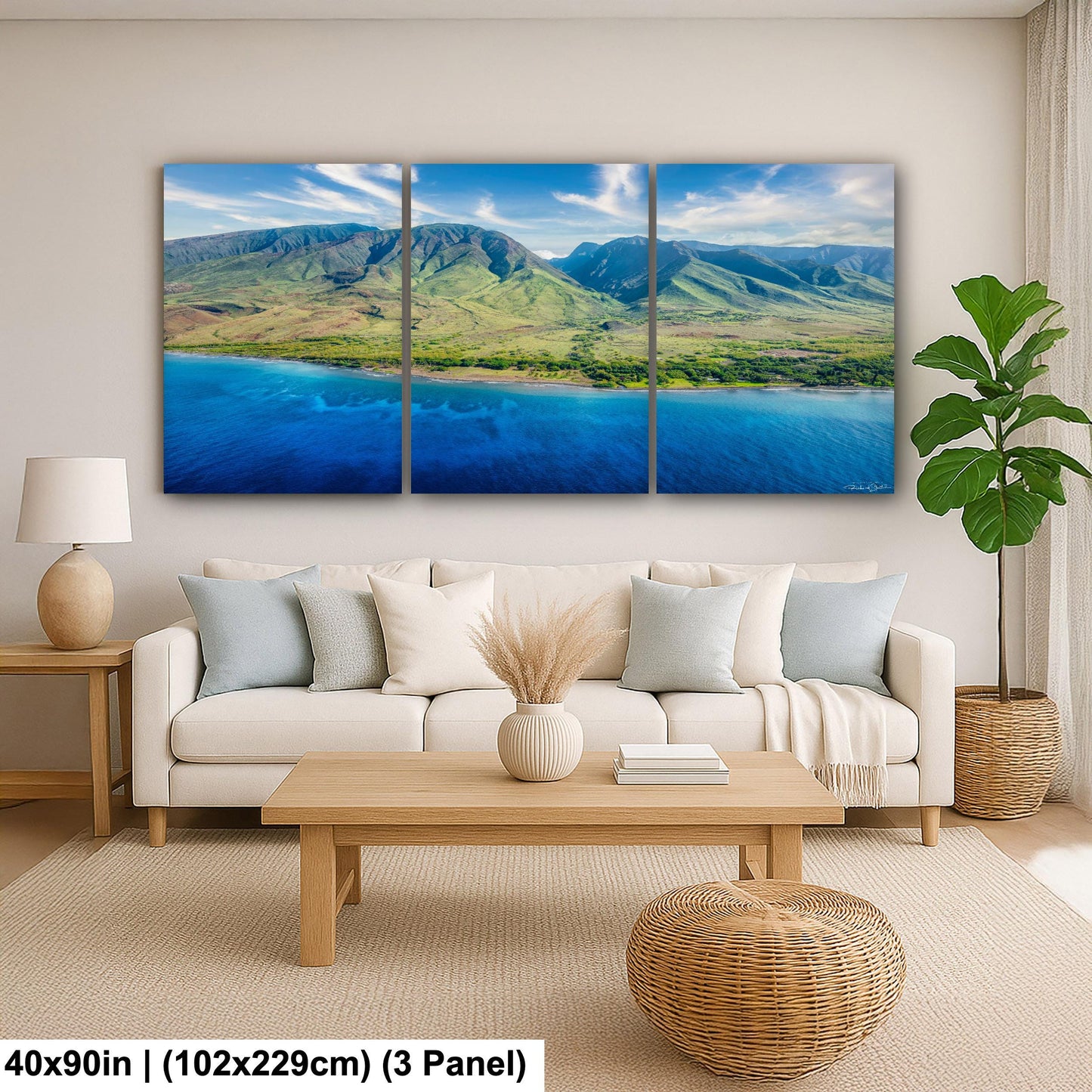 Maui Island Wall Art - Vibrant Hawaiian Landscape Art | Coastal Colors Decor