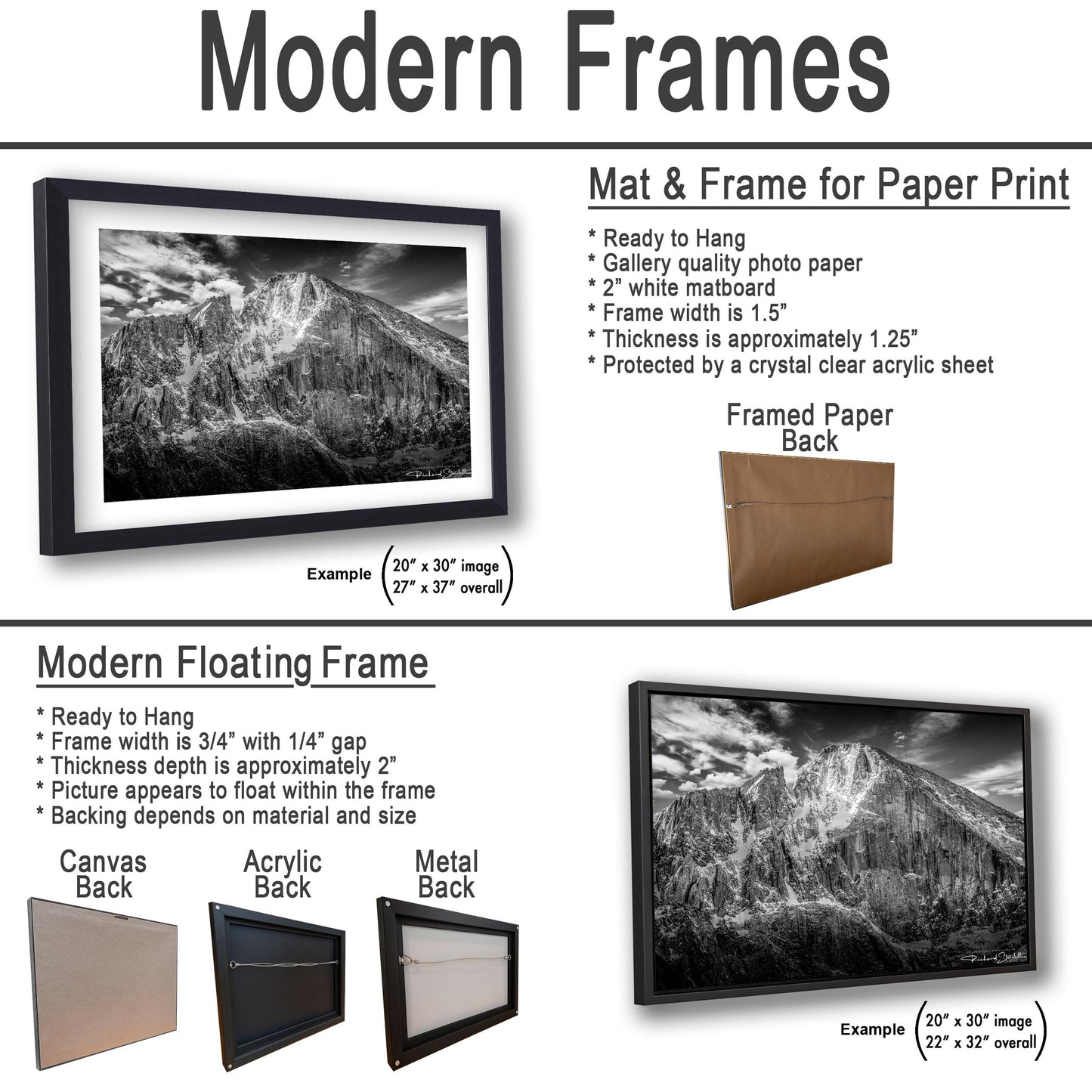 Rocky Mountain Wall Art – Longs Peak Print on Premium Photo Paper Canvas