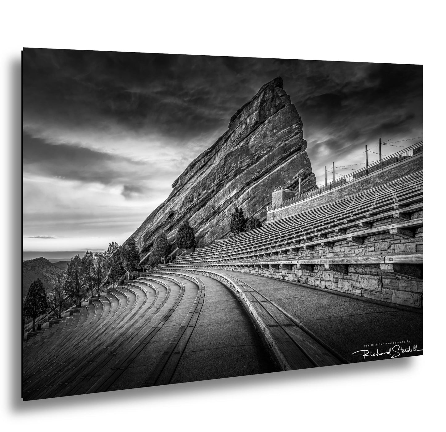 Red Rocks Wall Art - Black and White Scenic Landscape Print on Premium Photo Paper