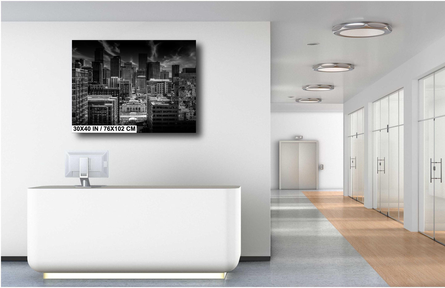 Denver Skyline Wall Art - Modern Cityscape Decor Featuring Union Station Print