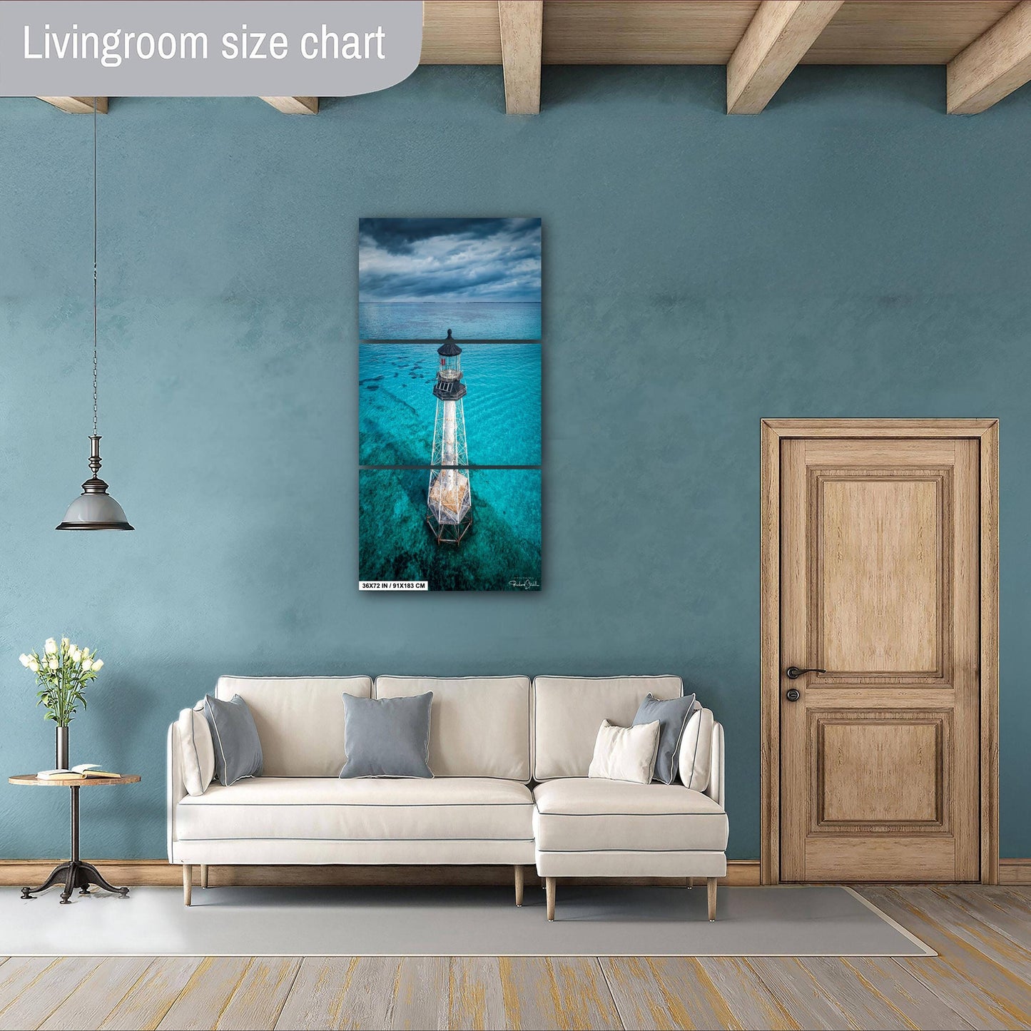 Alligator Reef Lighthouse Art – Coastal Wall Decor | Florida Keys Artwork Canvas Print