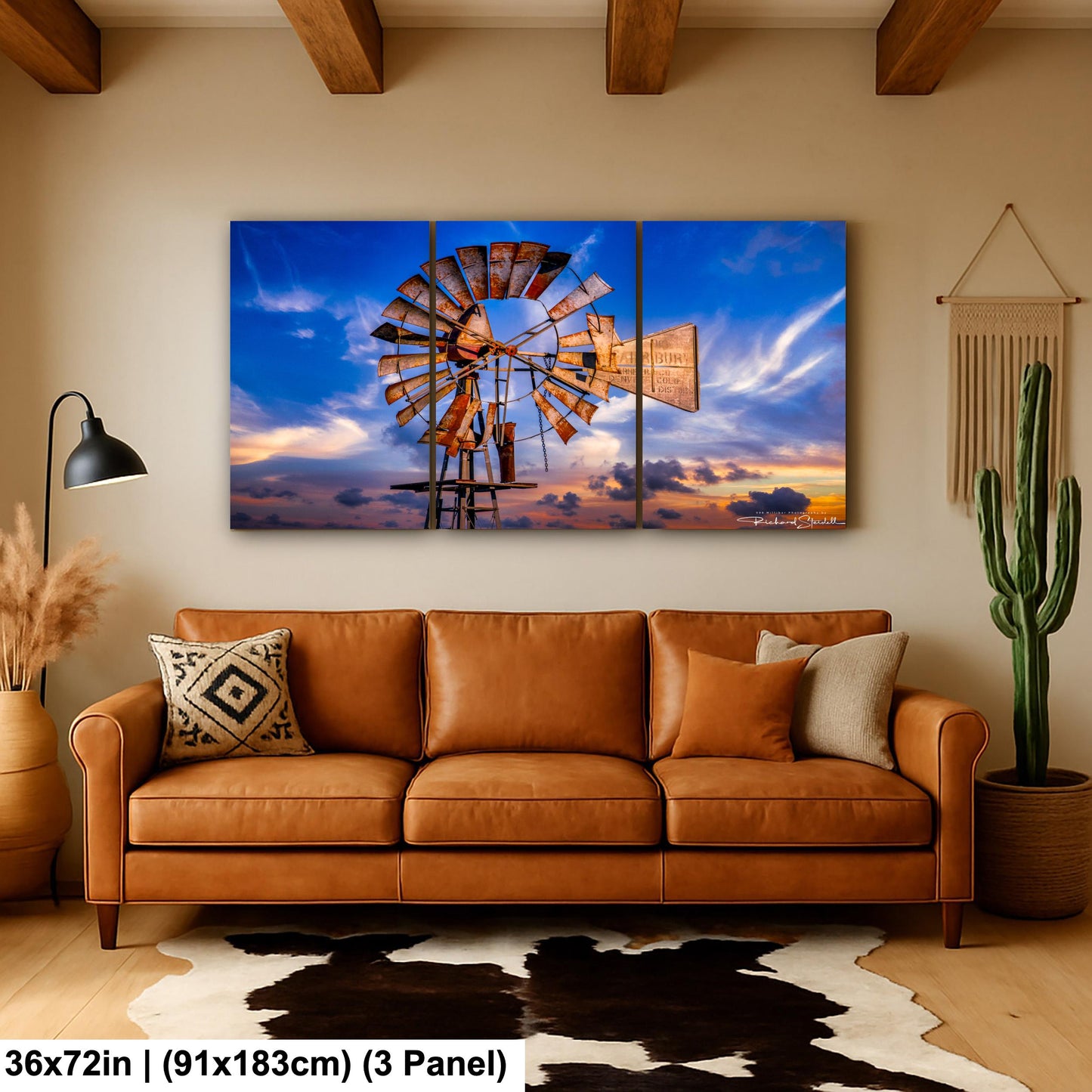 Rustic Windmill Wall Art, Farm Landscape Photography (Canvas, Metal or Print)
