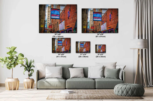 Nashville Wall Art Print - Downtown Nashville Urban Wall Decor Featuring Printers Alley Poster
