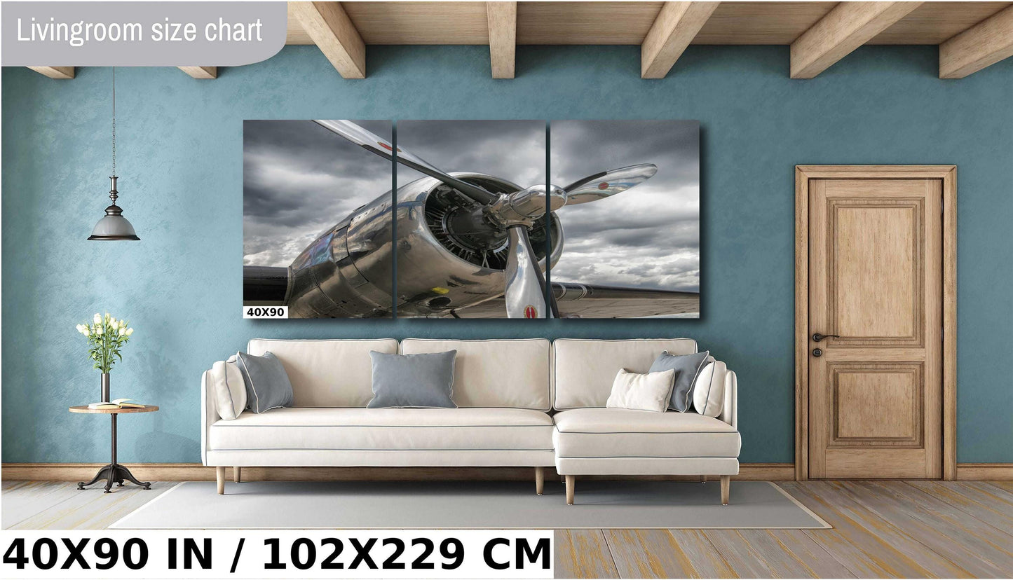 DC3 Plane Wall Art - Vintage Airplane Decor | Ready to Hang Canvas Print