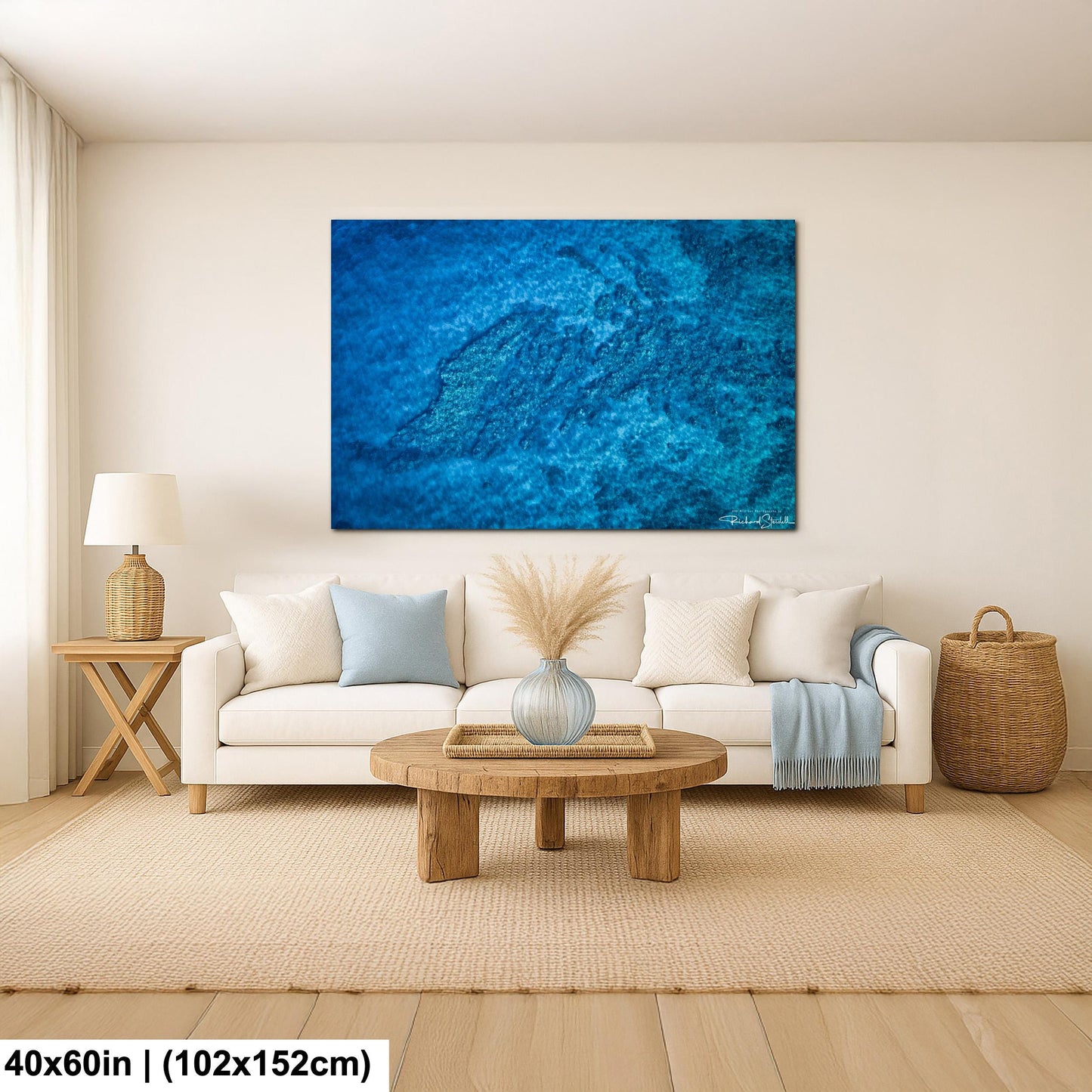 Ocean Reef Photography: Aerial Beach View - Vibrant Coastal Art